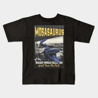 Mosasaurus Retro Art - The Biggest World Collection / Giant From The Past Kids T-Shirt